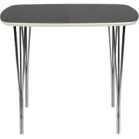 Haslev Symphony 86 Eettafel 90x90 Cm Grafiet / Chroom - Eettafels & bartafels Laminaat Graphite - SYMH86-LAOB-SP00CR74