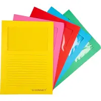 Q-CONNECT L-map met venster | 120 g/m² | A4 | pak van 100 stuks | donkere geassorteerde kleuren