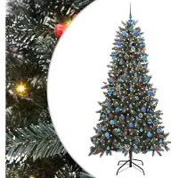 vidaXL Kunstkerstboom met 300 LED Groen 210 cm PVC en Plastic en Staal