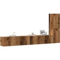 vidaXL 3-delig Tv-meubelset wandmontage bewerkt hout oud houtkleurig