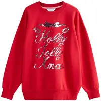 Next Sweatshirt 'Holly Jolly' rose-goud / rood