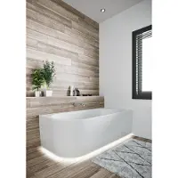Riho Ligbad halfvrijstaand desire corner links 184x84x60 acryl mat wit met led verlichting incl. Sifon & pootset