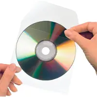 Djois Cd/dvd hoes 127x127mm klep zelfkl tr 10st | 10 stuks