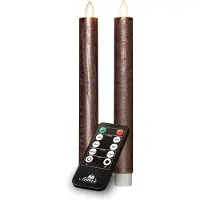 Annas collection LED Dinerkaars Rustiek Brons D 2 H 23 Cm 2 Stuks