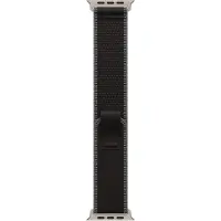 Apple Watch Strap - 49mm - Natural Titanium Finish - Black/Charcoal - Trail Loop - S/M