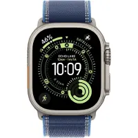 Apple Watch Strap - 49mm - Black Titanium Finish - Blue/Bright Blue - Trail Loop - S/M