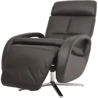 Mendler Relaxfauteuil -L11, design TV-fauteuil TV-fauteuil relaxfauteuil, draaibare relaxfunctie, volledig leer ~ zwart