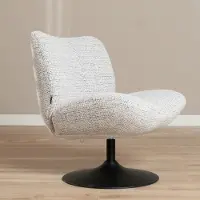 Bronx Draaifauteuil Moira gemêleerde stof off white/ zwart