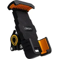 Origin - Telefoonhouder Fiets, Motor en Scooter - 360 Graden Rotatie - GSM Houder Fiets - Accessoires - Fiets Telefoonhouder Universeel - Fietshouder - Zwart / Oranje