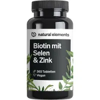 Natural Elements Biotine tabletten met selenium en zink - 365 tabletten, voor 12 maanden