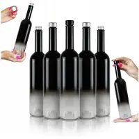 Futura 10x Glazen Fles 500ml OMBRE Zwart-Transparant voor Dranken