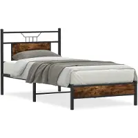 vidaXL Bedframe zonder matras hout gerookt eikenkleurig 90x200 cm