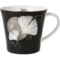 Goebel - Lotus | Koffie / Thee Mok Ginkgo zwart | Beker - porselein - 350ml - 2 stuks