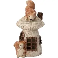 Intratuin Tuinbeeld Paddenstoelenhuis Eekhoorn Bruin 14 X 16 X 26 Cm