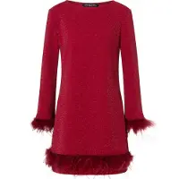 Ana alcazar Cocktailjurk 'Cilea' wijnrood