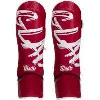 Gladts "Gladion" – Scheenbeschermers – Maat L – Kickboks & Muay Thai – Heren & Dames – Kinderen & Kids – Training & Sparren – Bordeauxrood / Wit