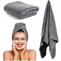 Faro Luxe Katoenen Handdoek Otto 70x140cm Sneldrogend Absorberend Grijs