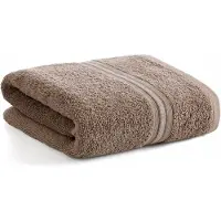 Eurofirany Luxe Katoenen Badhanddoek Tris 70x140 cm - Donker Beige