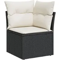 vidaXL Tuinbank Set 8 st 7-Aantal zitplaatsen Zwart Poly rattan