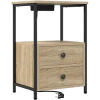 vidaXL Nachtkastje Sonoma Eik 40 x 31 x 60 cm Bewerkt hout