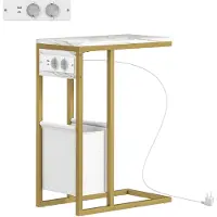 HOMCOM bijzettafel - MDF - 46x25x62,5cm - Wit