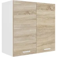 VCM Esilo keuken bovenkastje 60 cm 2 deurenwit, eik decor.