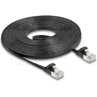 DeLOCK RJ45 Flat Patch Cable plug to plug Cat.6A 5 m black