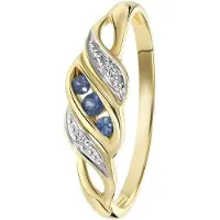 Lucardi Ring blauw / goud