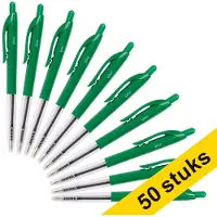 123inkt balpen met drukknop groen (50 stuks)