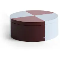 HAY - Tin Container Rond Ø20 cm - Wijnrood & IJsblauw