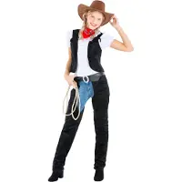 Dressforfun vrouwenkostuum cowgirl wild Amber S - verkleedkleding kostuum halloween verkleden feestkleding carnavalskleding carnaval feestkledij partykleding - 300559