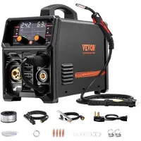 Vevor MIG-lasser, 200A synergie-MIG-lasser, 4-in-1 gas-MIG/fluxdraad-MIG/elektrode/lift-TIG multifunctionele lasser