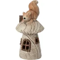Intratuin Tuinbeeld Paddenstoelenhuis Eekhoorn Bruin D 7,5 H 15,7 Cm