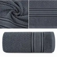 Eurofirany Luxe Katoenen Badhanddoek Davos Staal 70x140cm 500gsm