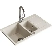 Bergström Spoelbak Seattle Wit 80 x 50 cm met 2 wasbakken en droogruimte, Model 57784