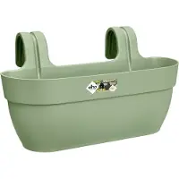 Elho Vibia Campana Easy Hanger L 46 - Balkonbak met Ophanghaken - 100% Gerecycled Plastic - Ø 46.0 x H 26.5 cm - Pistachegroen