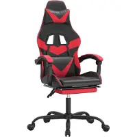 vidaXL Gamestoel draaibaar met voetensteun kunstleer zwart en rood