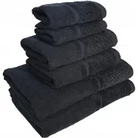 Eurofirany Luxe Badhanddoeken Set 6 Stuks - 500gsm Katoen - Zwart