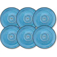 Wilmax Porseleinen Schotels Blauw 14cm - Set van 6