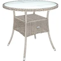 Casaria Polyrattan tafel crème Ø80cm