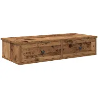 vidaXL Wandschap met lades 80x31x17 cm bewerkt hout oud houtkleurig