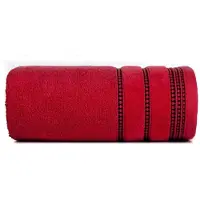 Eurofirany Luxe Rode Handdoek Amanda 50x90 cm met Velours Borduursel