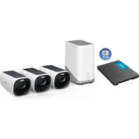 Eufy Cam 3 4K Draadloze Beveiligingsset - Inclusief Homebase 3 en 3 Solar Camera's + 1TB SSD voor 15 jaar opslag - Voordeelbundel