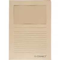 Q-CONNECT L-map met venster | 120 g/m² | A4 | pak van 100 stuks | kraft