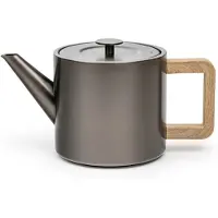 Bredemeijer - Theepot dubbelwandig Narvik - 1,1 liter - Metallic grijs - Met theezeef