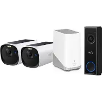 Eufy E40 2-CamSet (HomeBase 3 S380) - draadloze outdoor beveiligings camera op zonne-energie - 2K-resolutie, MaxColor nachtzicht + C30 2K Draadloze Video Deurbel 2K op Accu - Bundelvoordeel