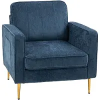 HOMCOM -Fauteuil-Polyester-81x84x87cm-Blauw