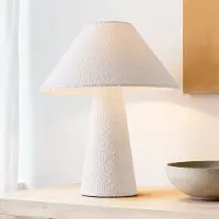 LumenXL Linnen bouclé tafellamp Tisch - wit