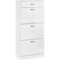 HOMCOM - Opklapbare schoenenkast - Hout - 62x24x135cm - Wit