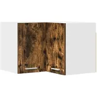 vidaXL Hangkast Gerookte Eik en Wit 57 x 57 x 40 cm Bewerkt hout